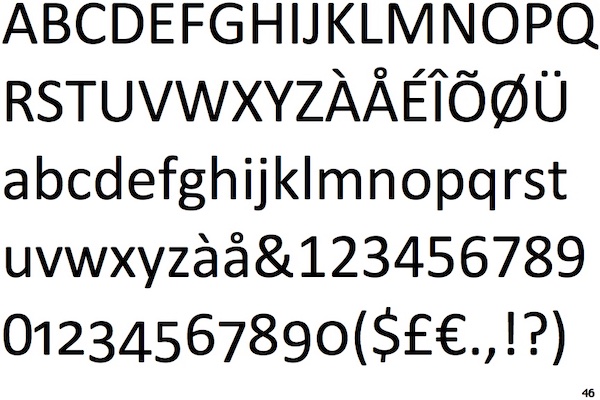 Calibri font